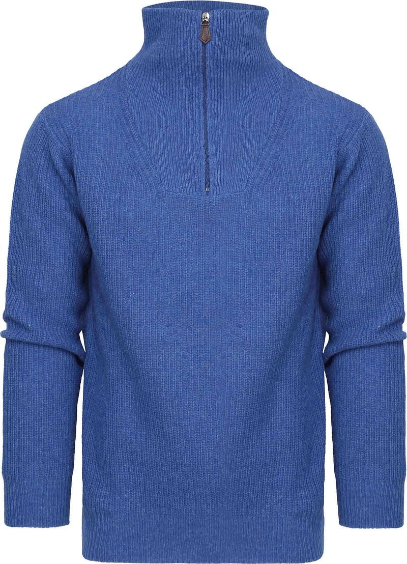 Suitable Half Zip Pullover Wool Blend Blau - Größe XL von Suitable