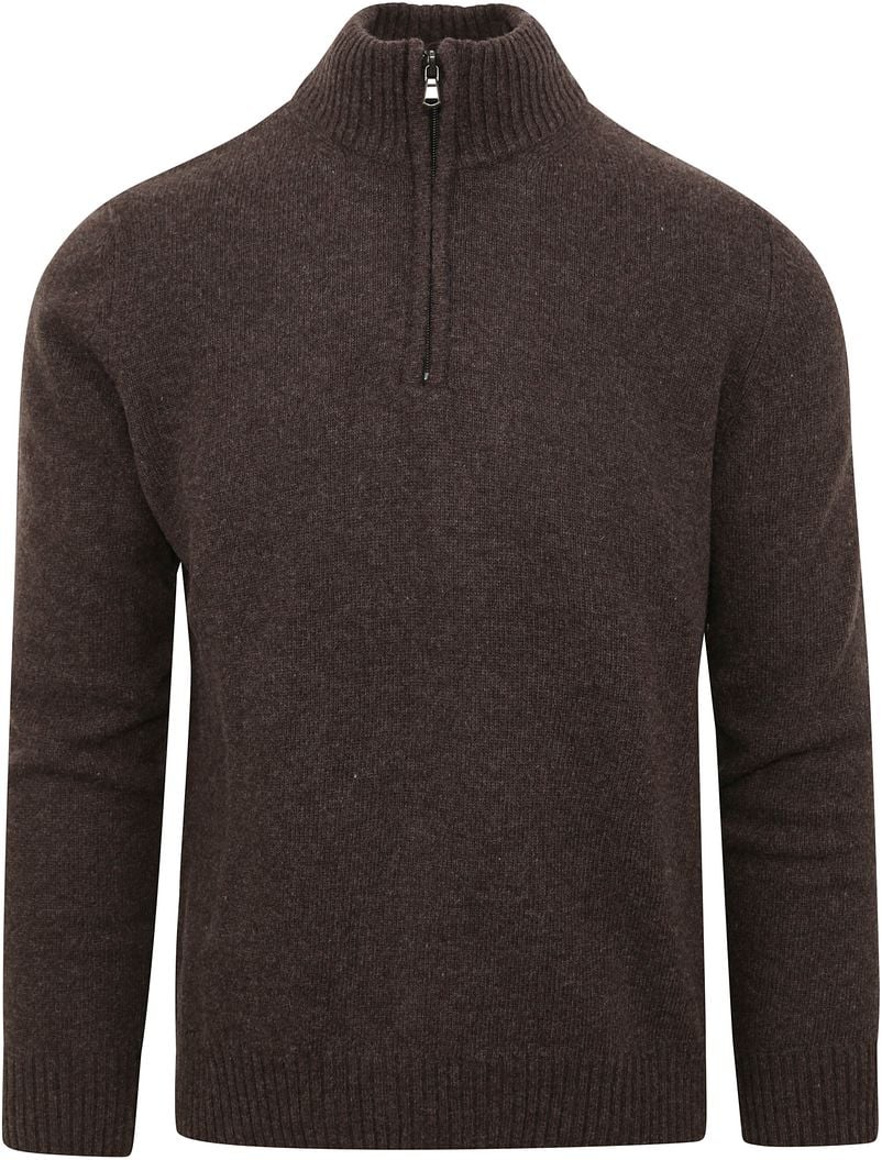 Suitable Half Zip Pullover Wool Blend Braun - Größe XXL von Suitable