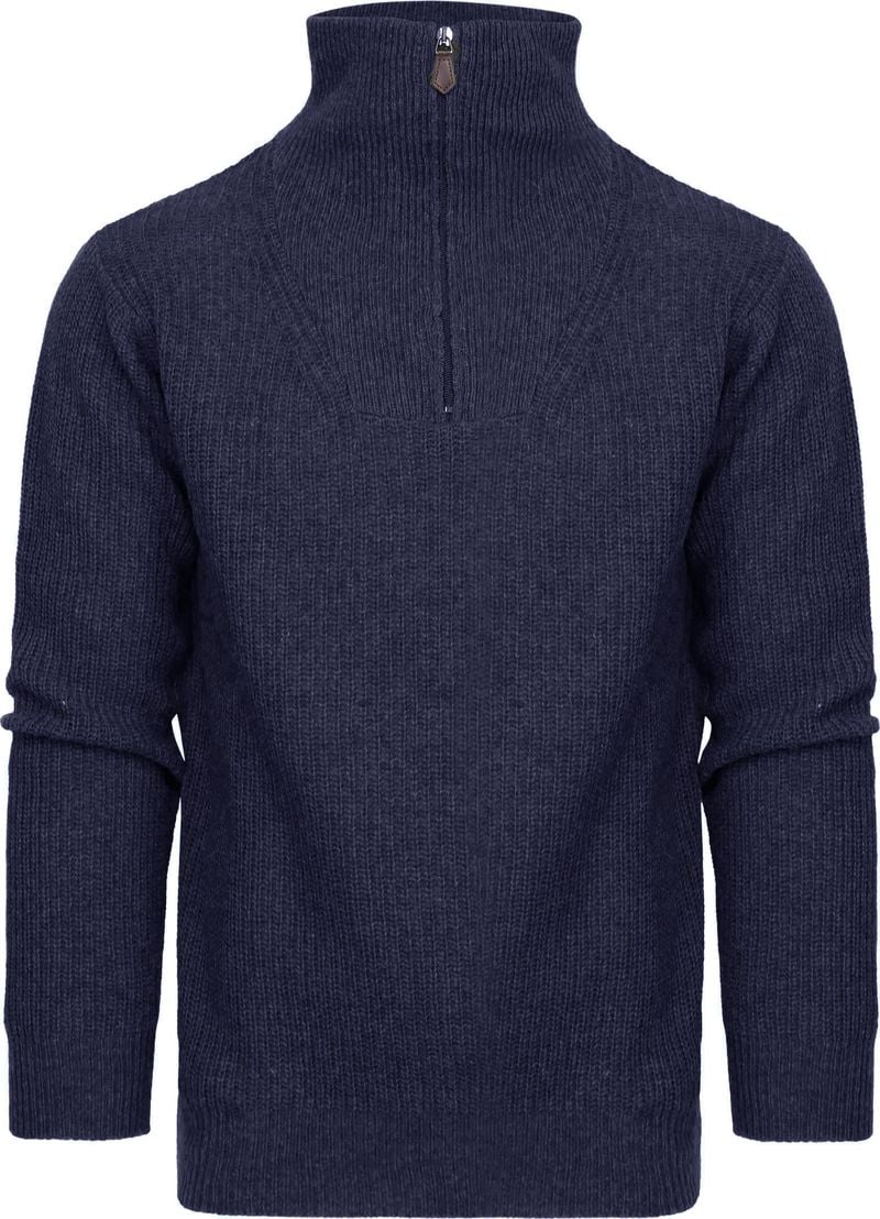 Suitable Half Zip Pullover Wool Blend Navy - Größe 3XL von Suitable