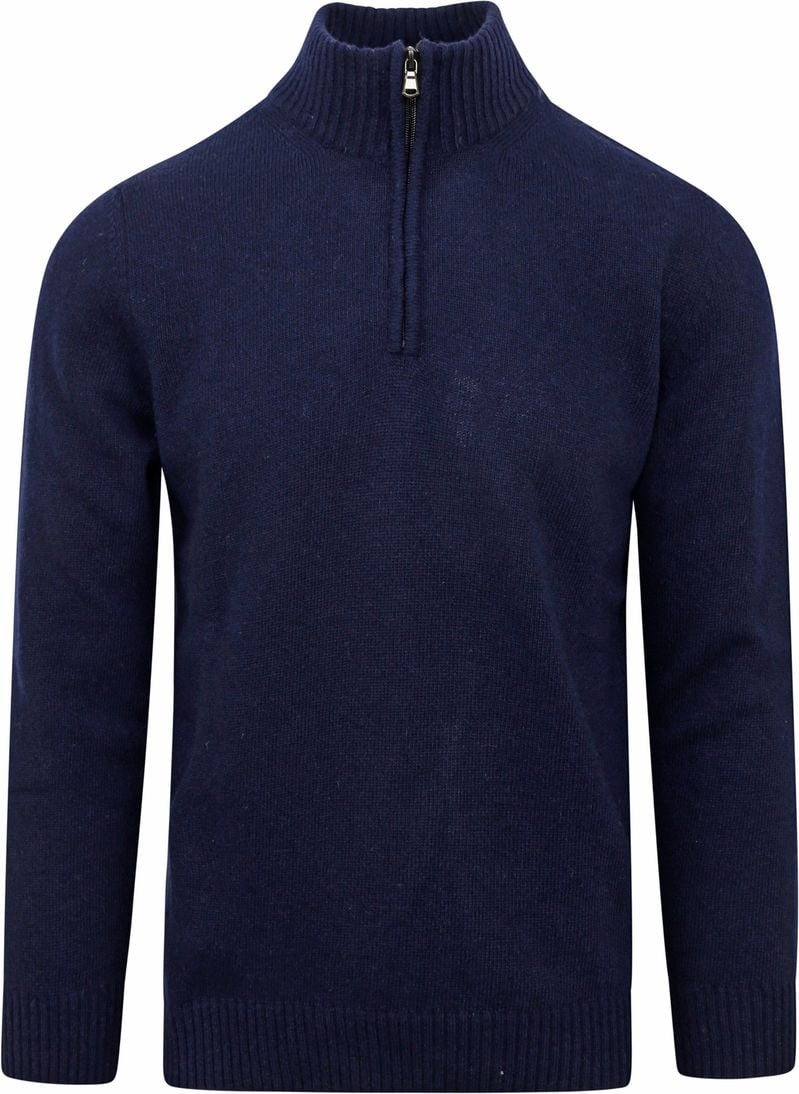 Suitable Half Zip Pullover Wool Blend Navy - Größe XL von Suitable