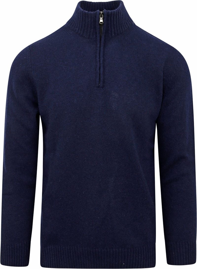Suitable Half Zip Pullover Wool Blend Navy - Größe XXL von Suitable