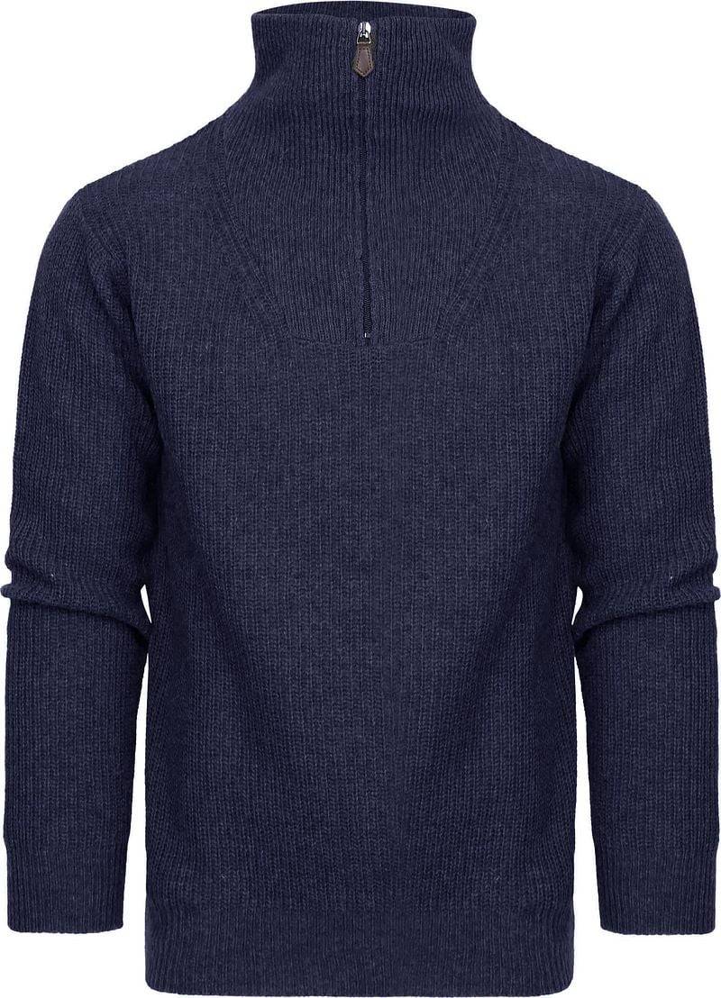 Suitable Half Zip Pullover Wool Blend Navy - Größe XXL von Suitable