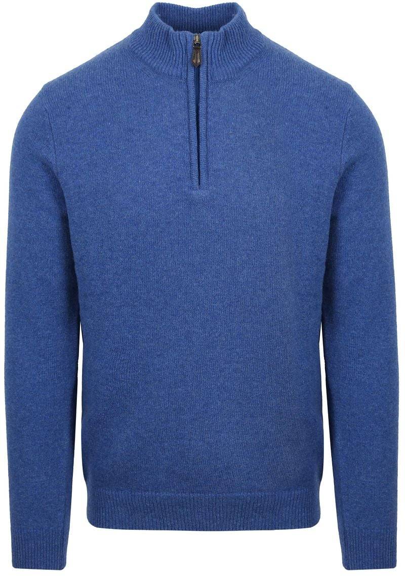 Suitable Half Zip Wollpullover Blau - Größe M von Suitable