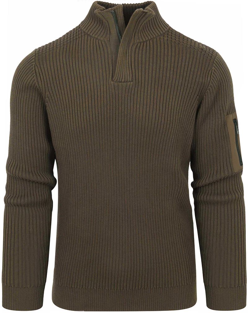 Suitable Half Zip Wollpullover Dunkelgrün - Größe XXL Suitable Half Zip Wollpullover Dunkelgrün - Größe XXL von Suitable
