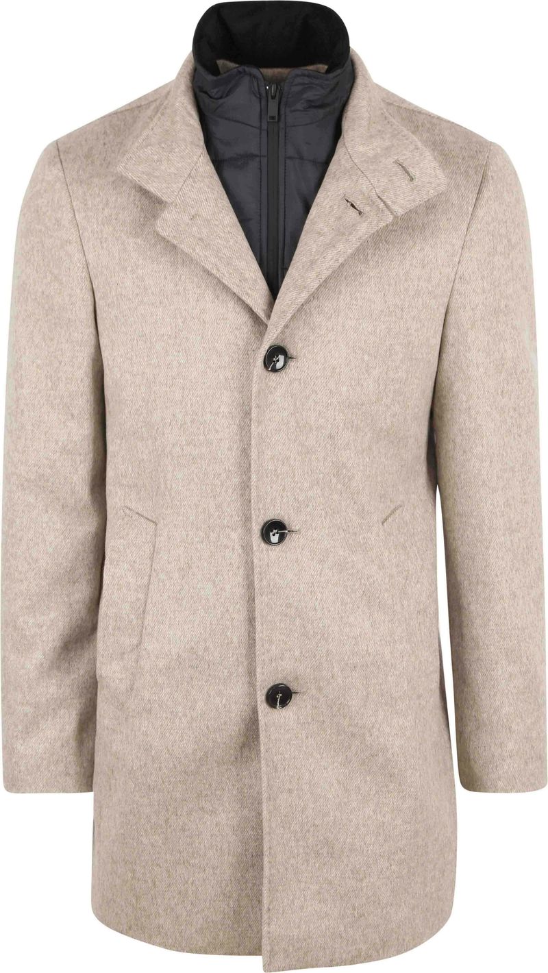 Suitable Herrenmantel mit Twill-Bindung Beige - Größe 48 von Suitable