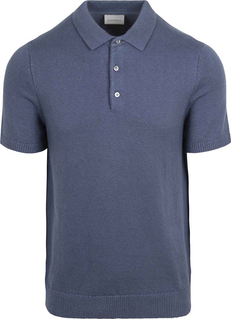 Suitable Heavy Knitted Polo Raw Denim Blau - Größe M von Suitable