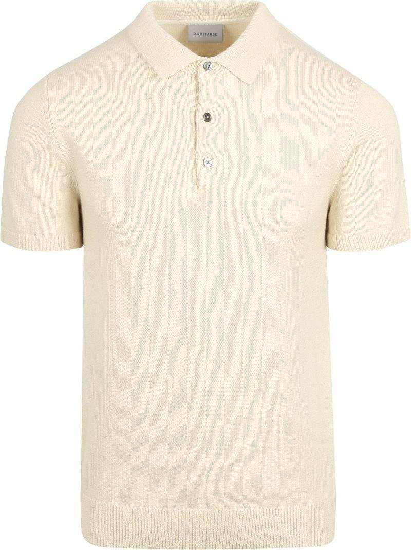 Suitable Heavy Knitted Polo Raw Ecru - Größe XXL von Suitable