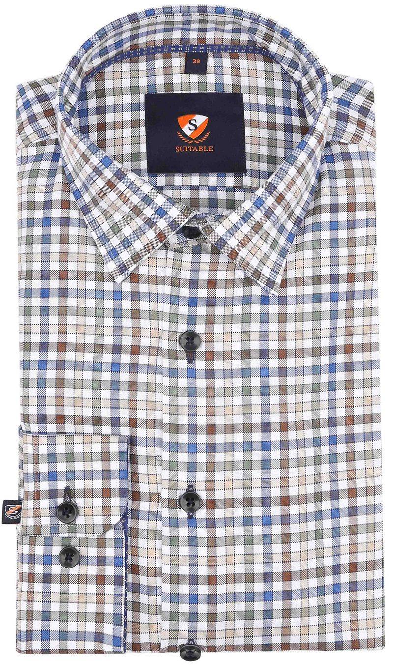 Suitable Hemd Braun Kariert - Größe 40 von Suitable