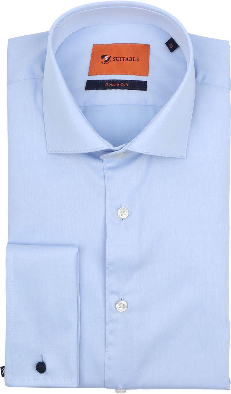 Suitable Hemd Doppelmanschette Blau - Größe 42 von Suitable