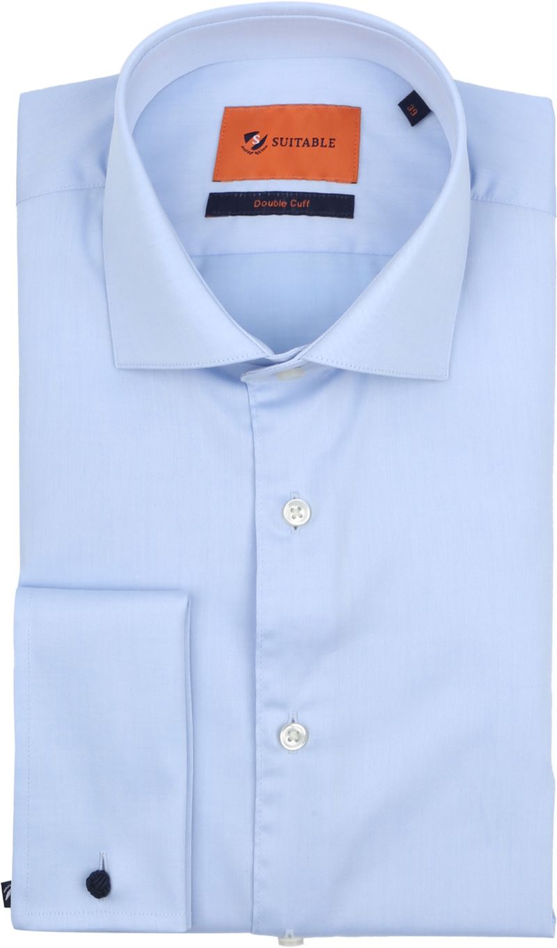 Suitable Hemd Doppelmanschette Blau - Größe 43 von Suitable
