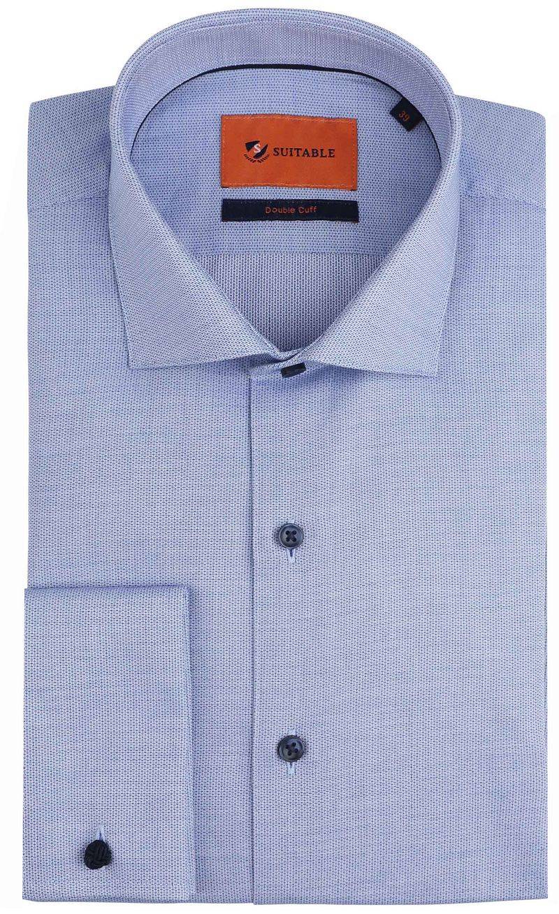 Suitable Hemd Doppelte Manschette Blau - Größe 39 von Suitable