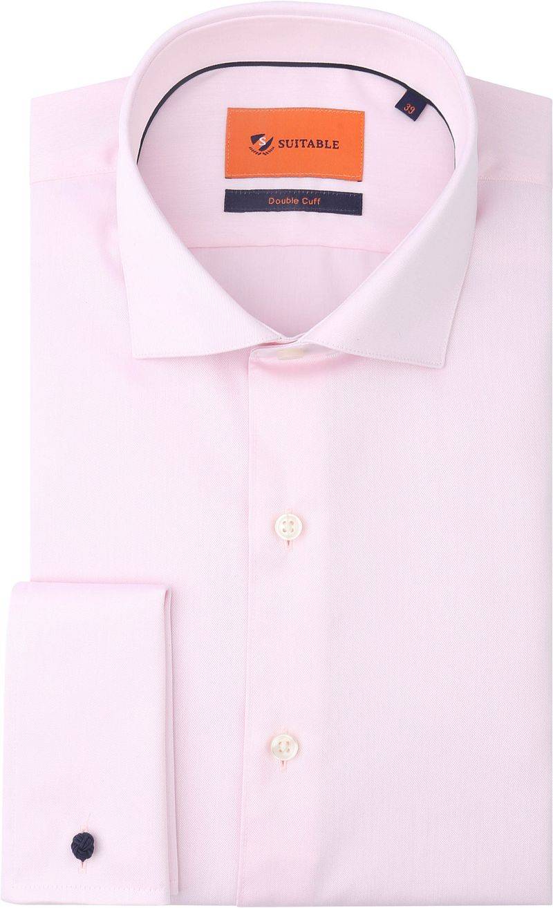 Suitable Hemd Doppelte Manschette Rosa - Größe 42 von Suitable