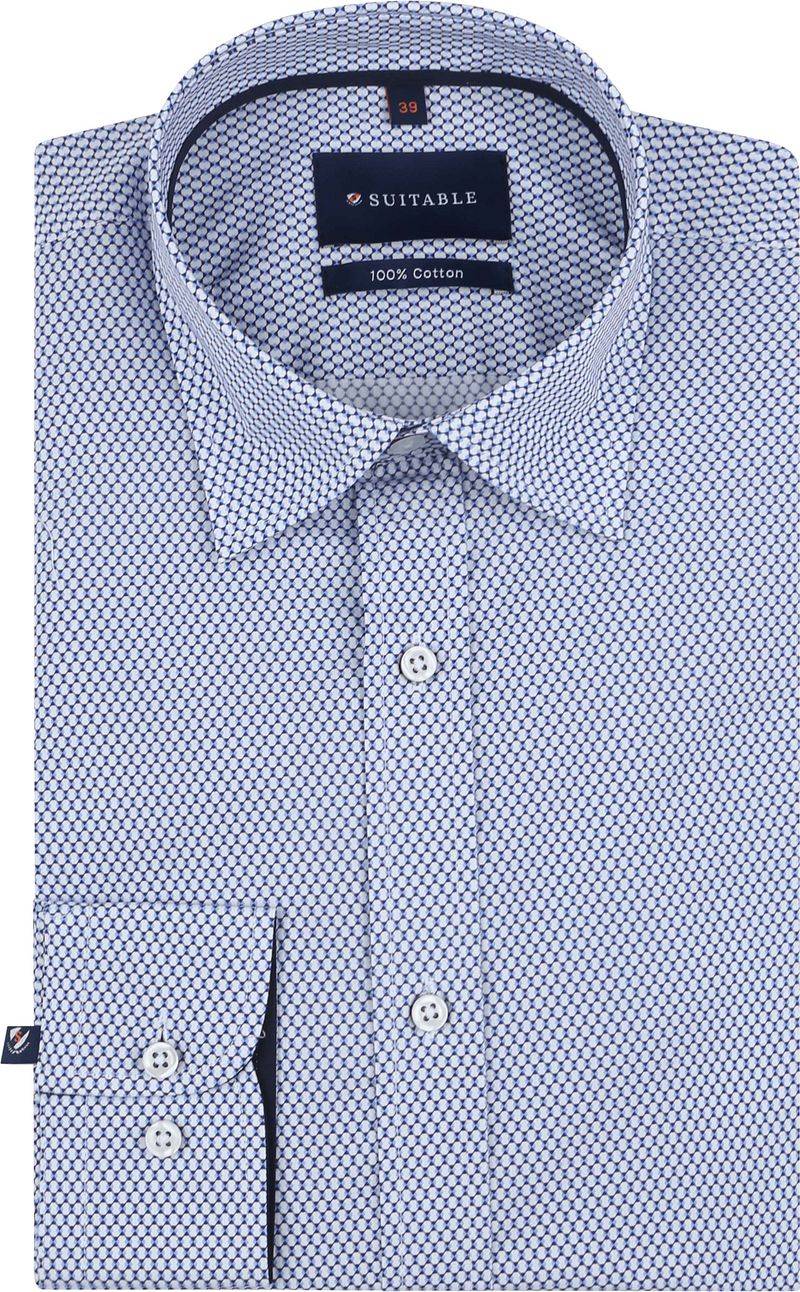 Suitable Hemd Dotty Druck Blau - Größe 38 von Suitable