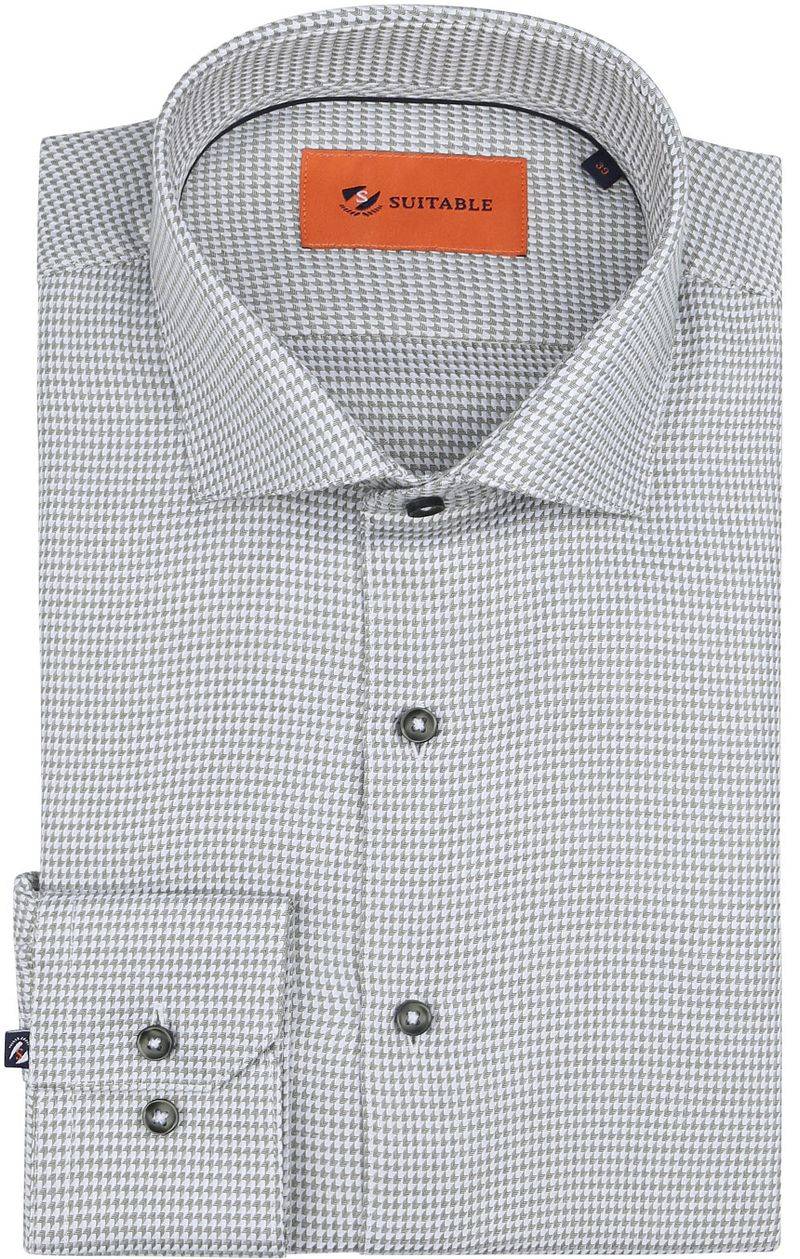 Suitable Hemd Druck Grün - Größe 41 von Suitable