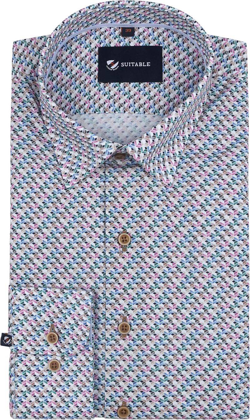 Suitable Hemd Druck Multicolour - Größe 38 von Suitable