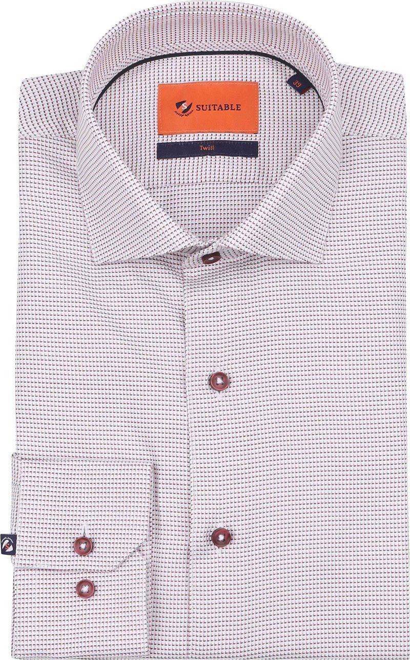 Suitable Hemd Druck Rot Hook - Größe 39 von Suitable
