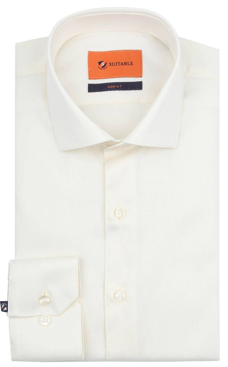 Suitable Hemd Extra Long Sleeves Twill Ecru - Größe 44 von Suitable