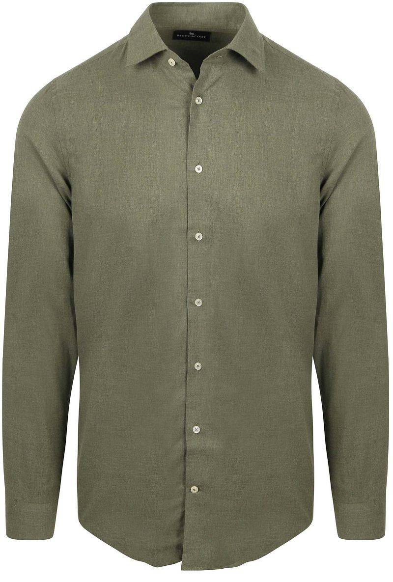 Steppin' Out Hemd Flanell Olive - Größe S von Steppin' Out