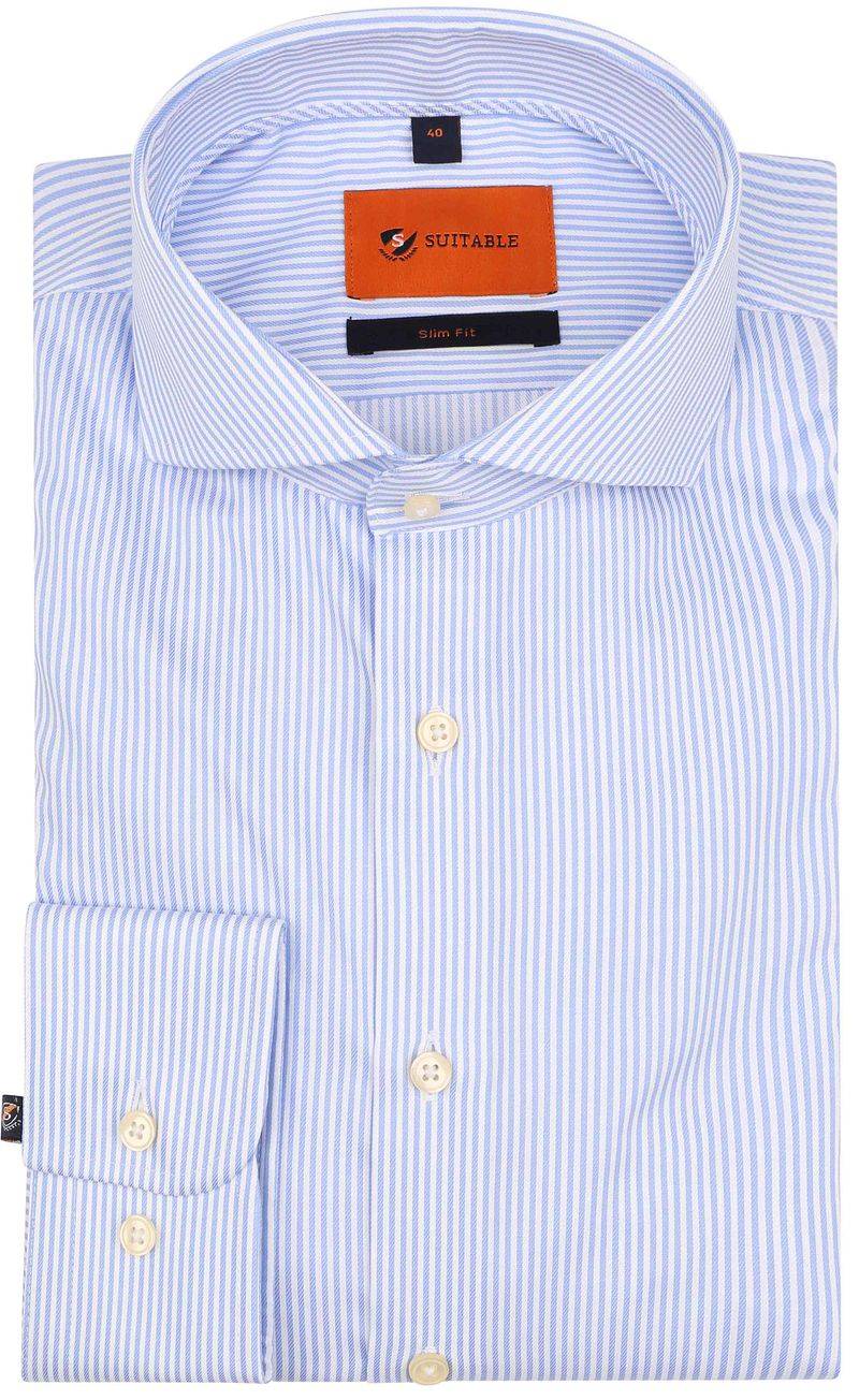 Suitable Hemd Hellblau Streifen  - Größe 43 von Suitable