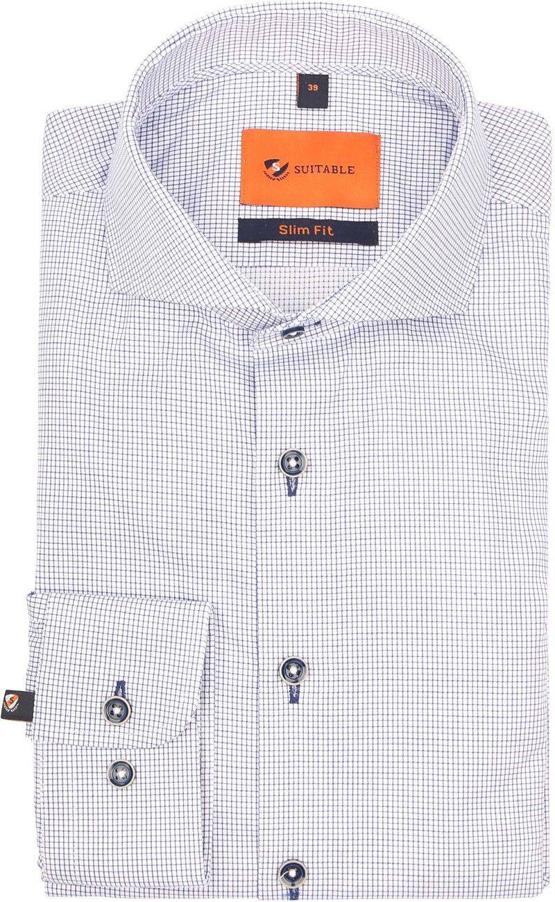 Suitable Hemd Karo Navy - Größe 38 von Suitable