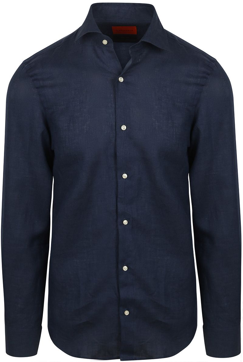 Suitable Hemd Leinen Navy  - Größe 40 von Suitable