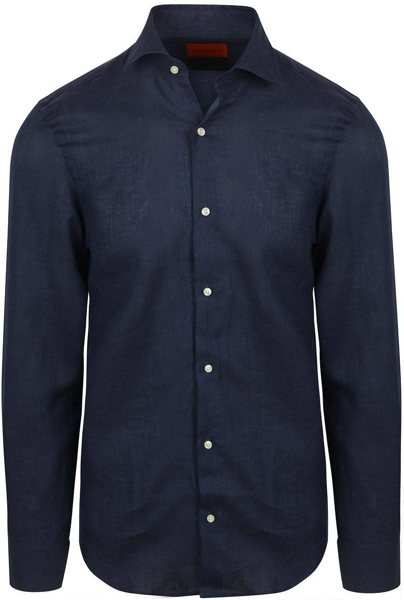 Suitable Hemd Leinen Navy  - Größe 40 von Suitable