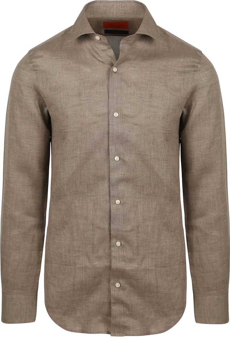 Suitable Hemd Leinen Taupe - Größe 42 von Suitable