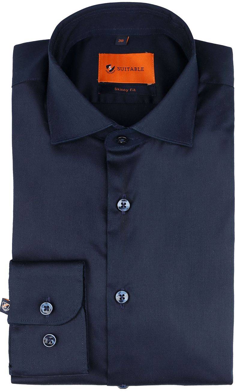 Suitable Hemd Skinny Fit Dunkelblau 241-1 - Größe 37 von Suitable