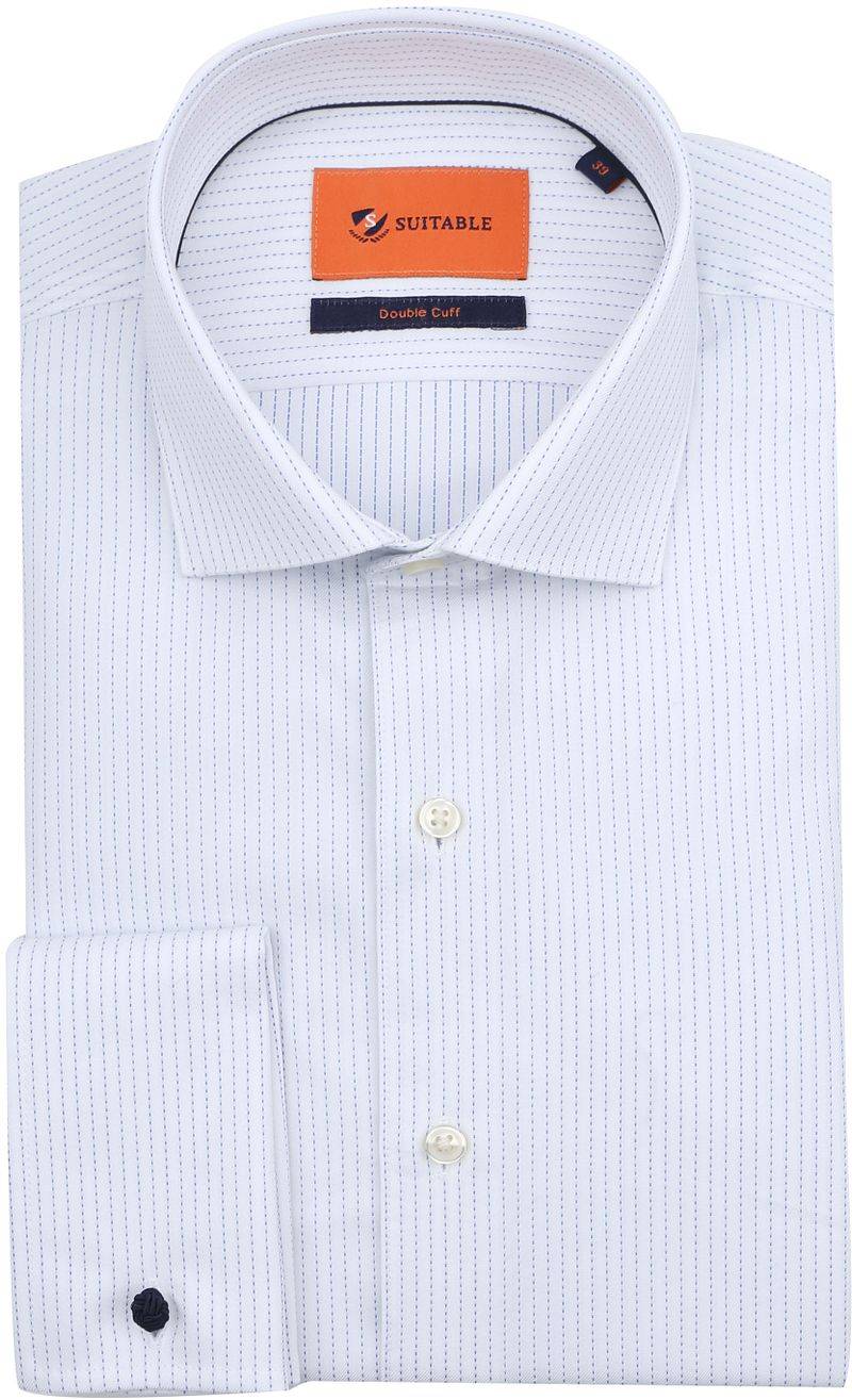 Suitable Hemd Twill Doppelmanschette Druck Weiß - Größe 38 von Suitable