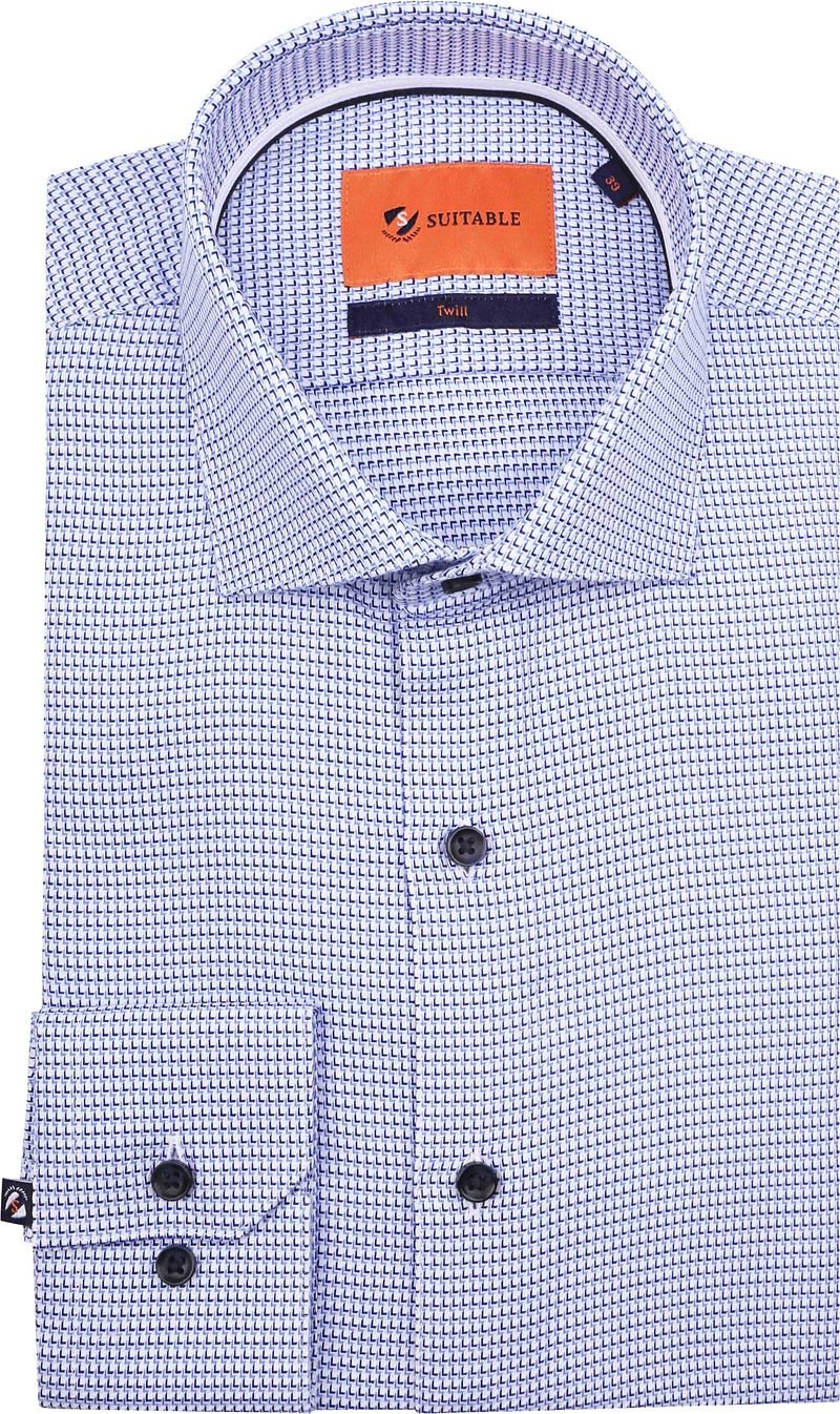 Suitable Hemd Twill Druck Blau - Größe 38 Suitable Hemd Twill Druck Blau - Größe 38 von Suitable