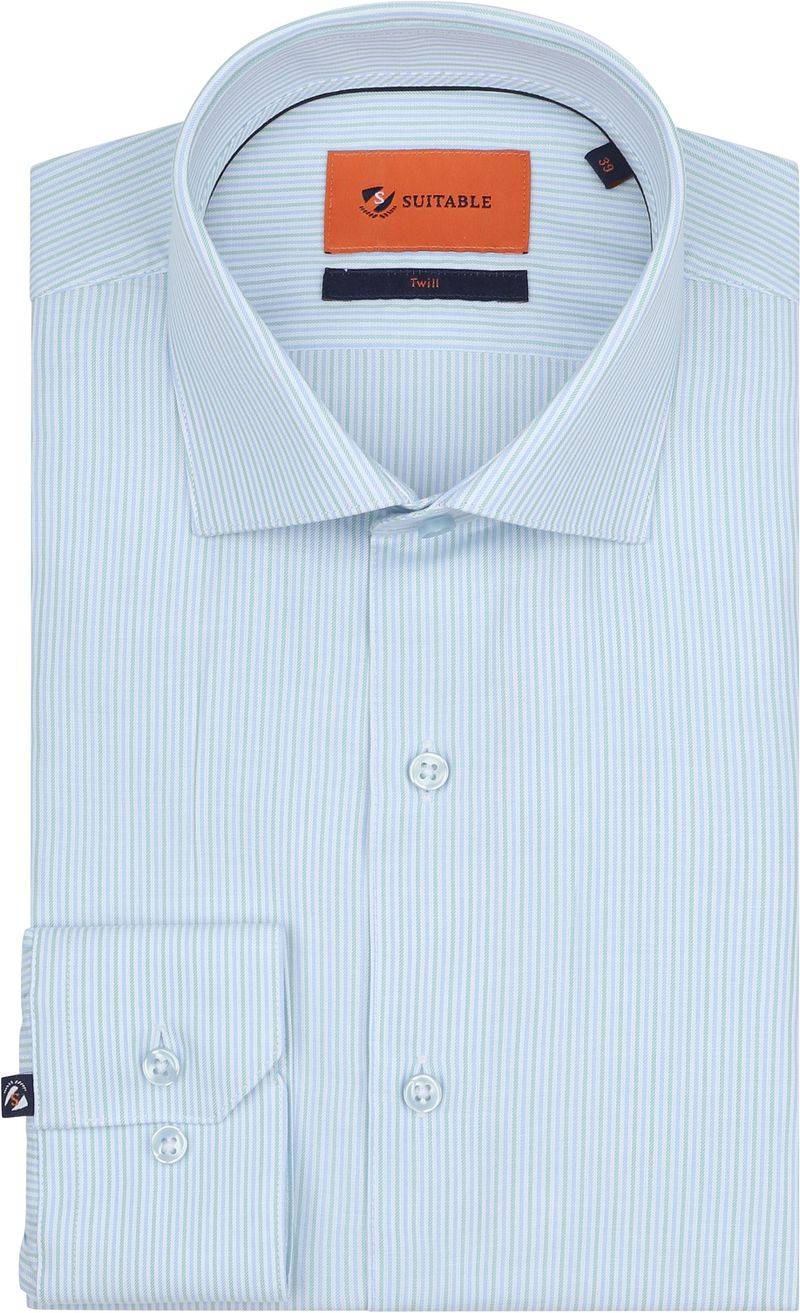 Suitable Hemd Twill Streifen Hellblau - Größe 42 von Suitable