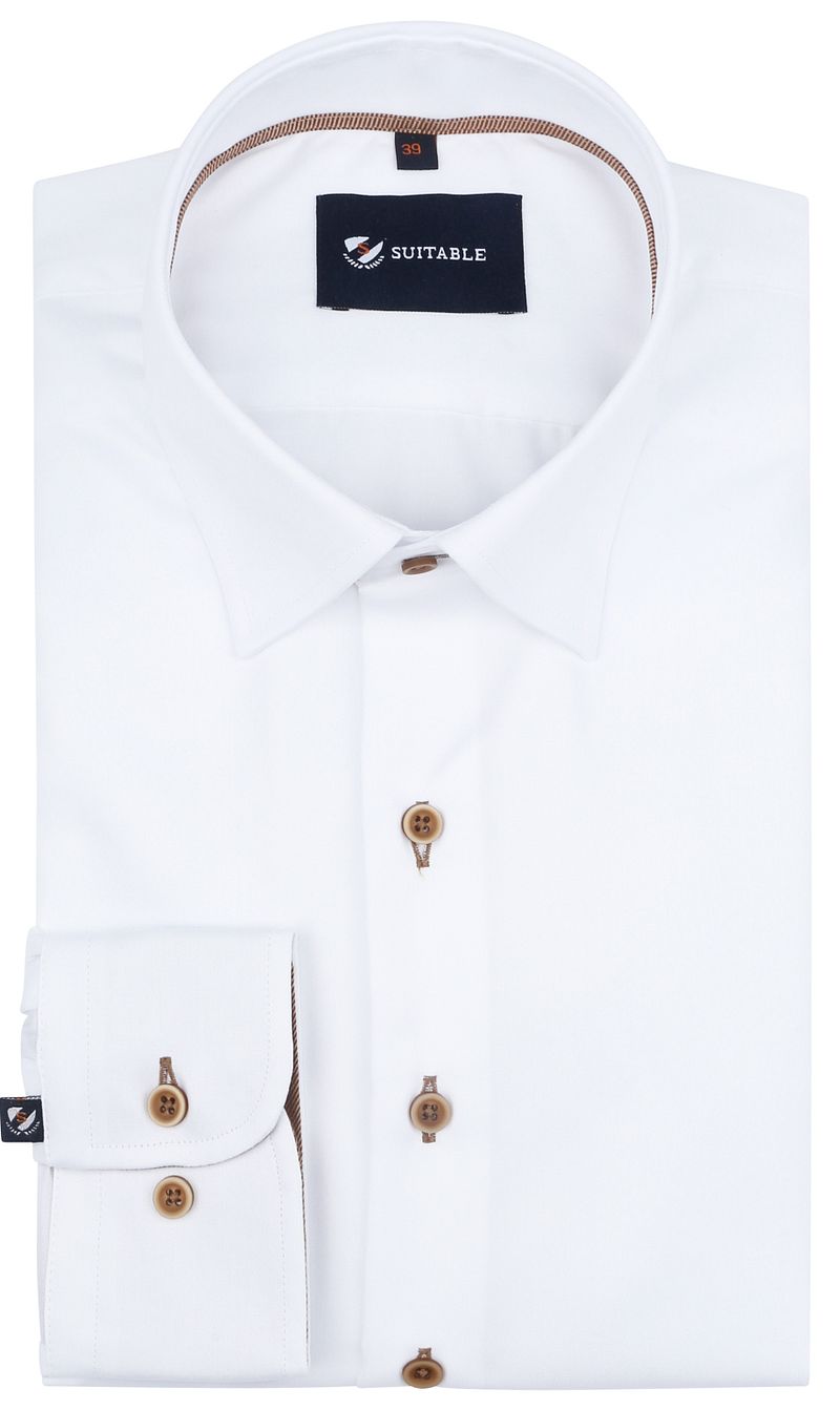 Suitable Hemd Twill Weiß - Größe 41 von Suitable