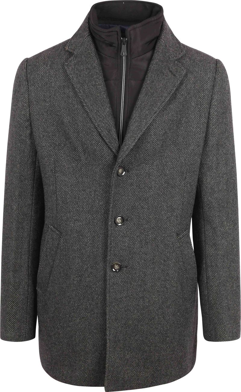 Suitable Job Coat Wolle Herringbone Grau - Größe 46 von Suitable