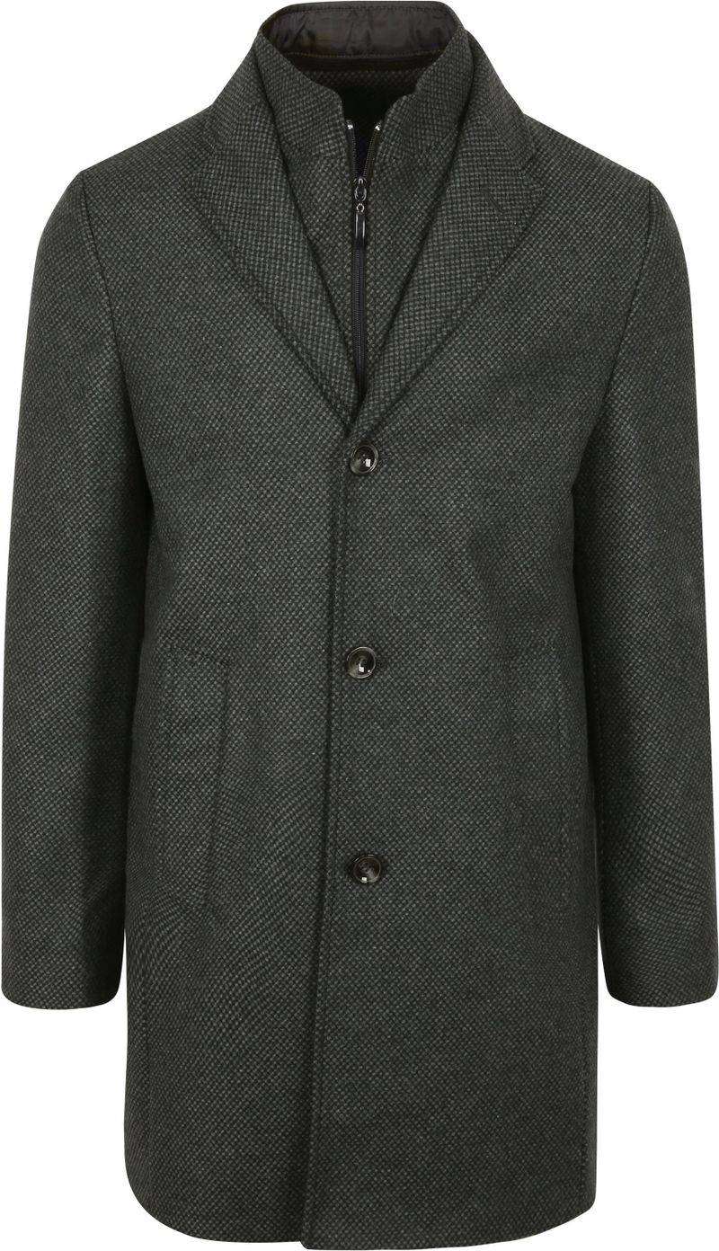 Suitable K150 Mantel Wool Blend kariert Dunkelgrün - Größe 54 von Suitable