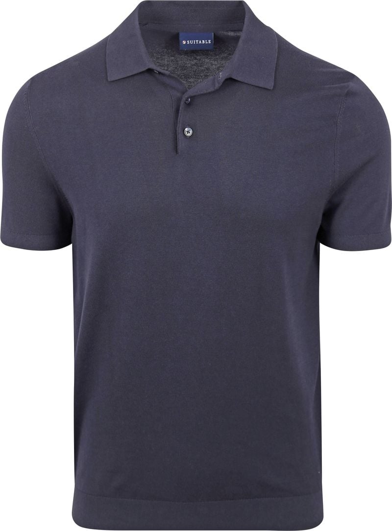 Suitable Knitted Poloshirt Navy - Größe 3XL von Suitable