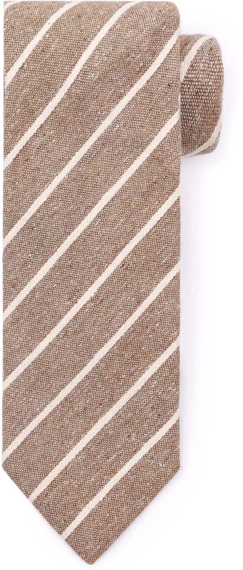 Suitable Krawatte Leinen Streif Beige - von Suitable