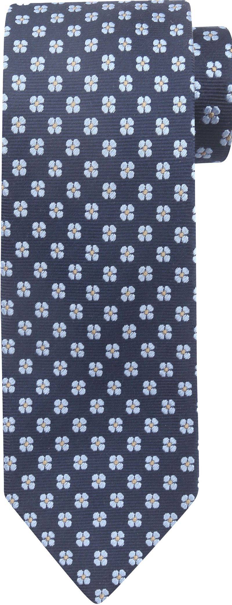 Suitable Krawatte Seide Blumen Navy - von Suitable