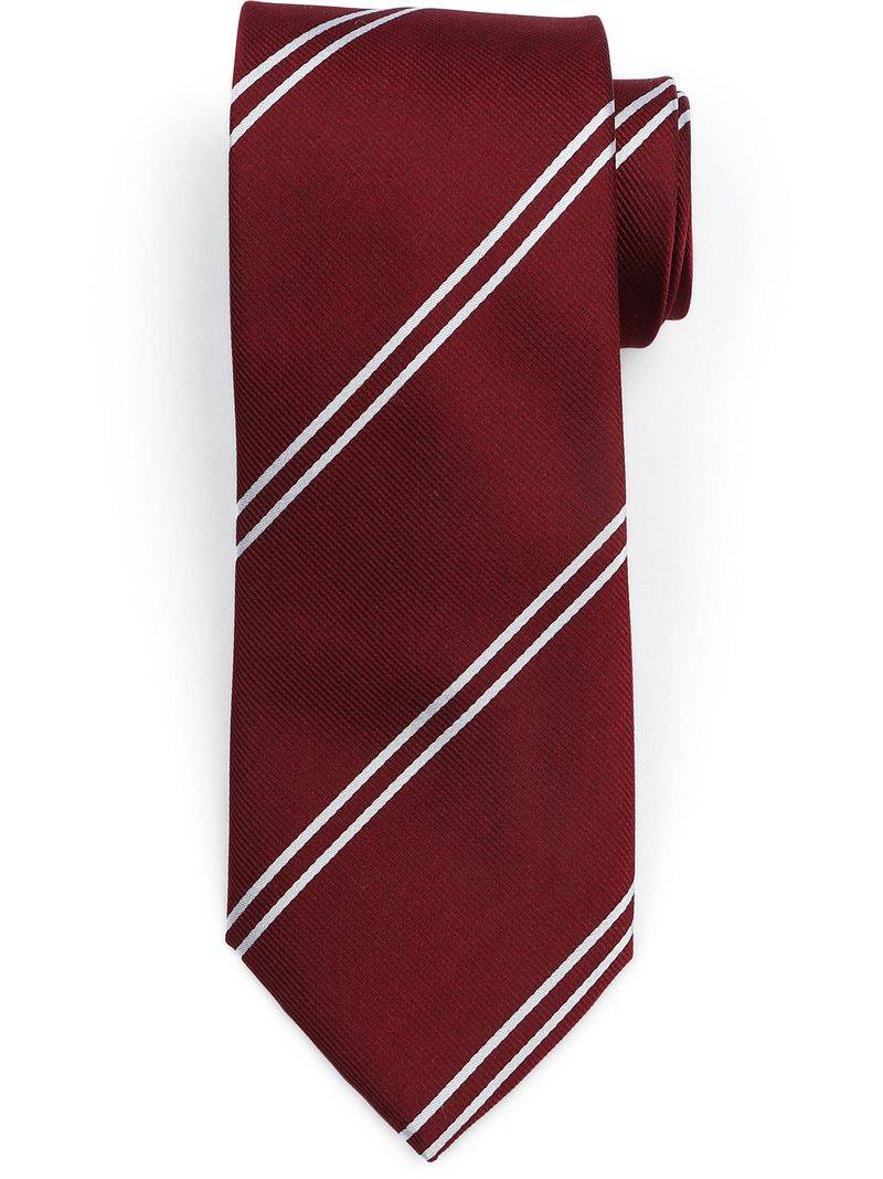 Suitable Krawatte Seide Double Stripe Burgundy - von Suitable