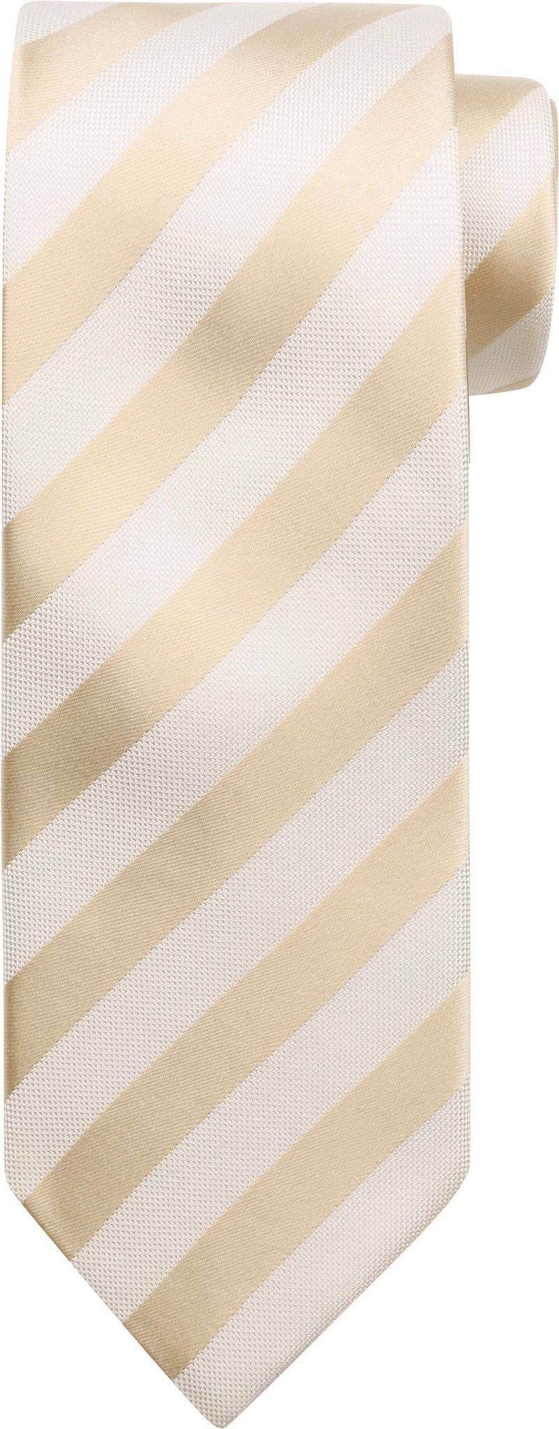 Suitable Krawatte Seide Streif Beige - von Suitable