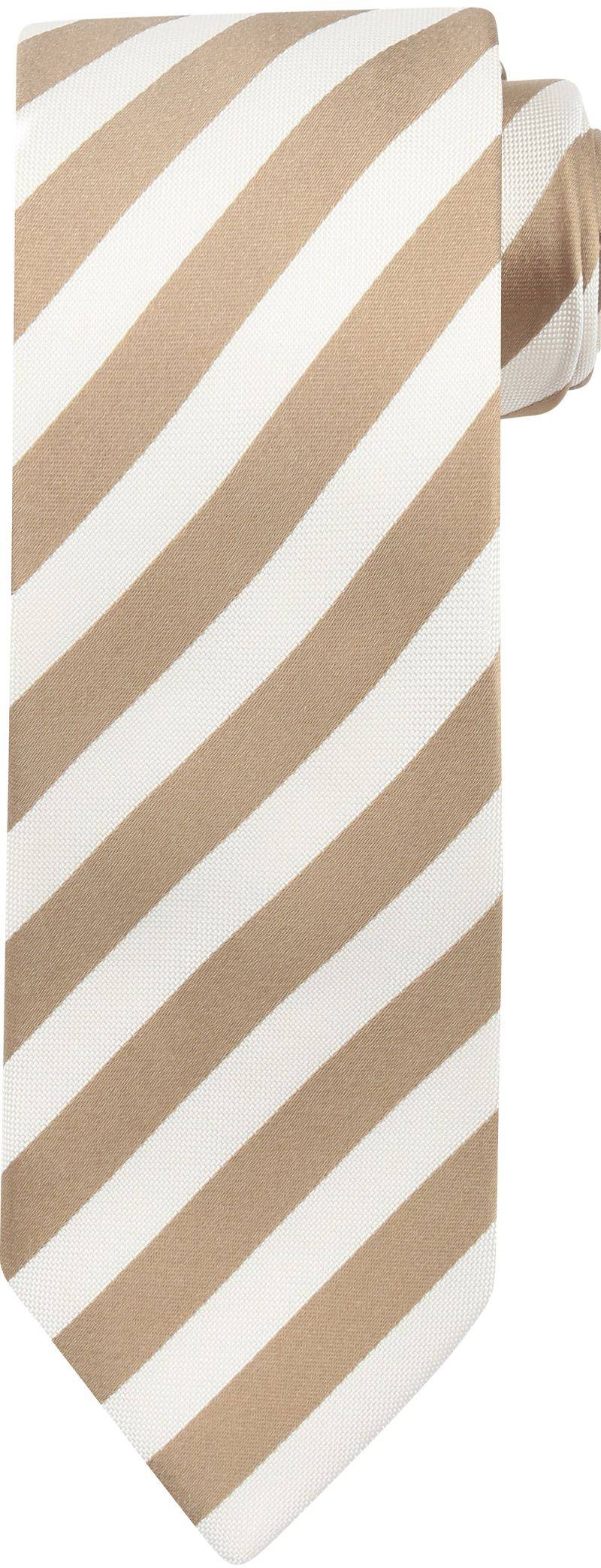 Suitable Krawatte Seide Streif Beige - von Suitable