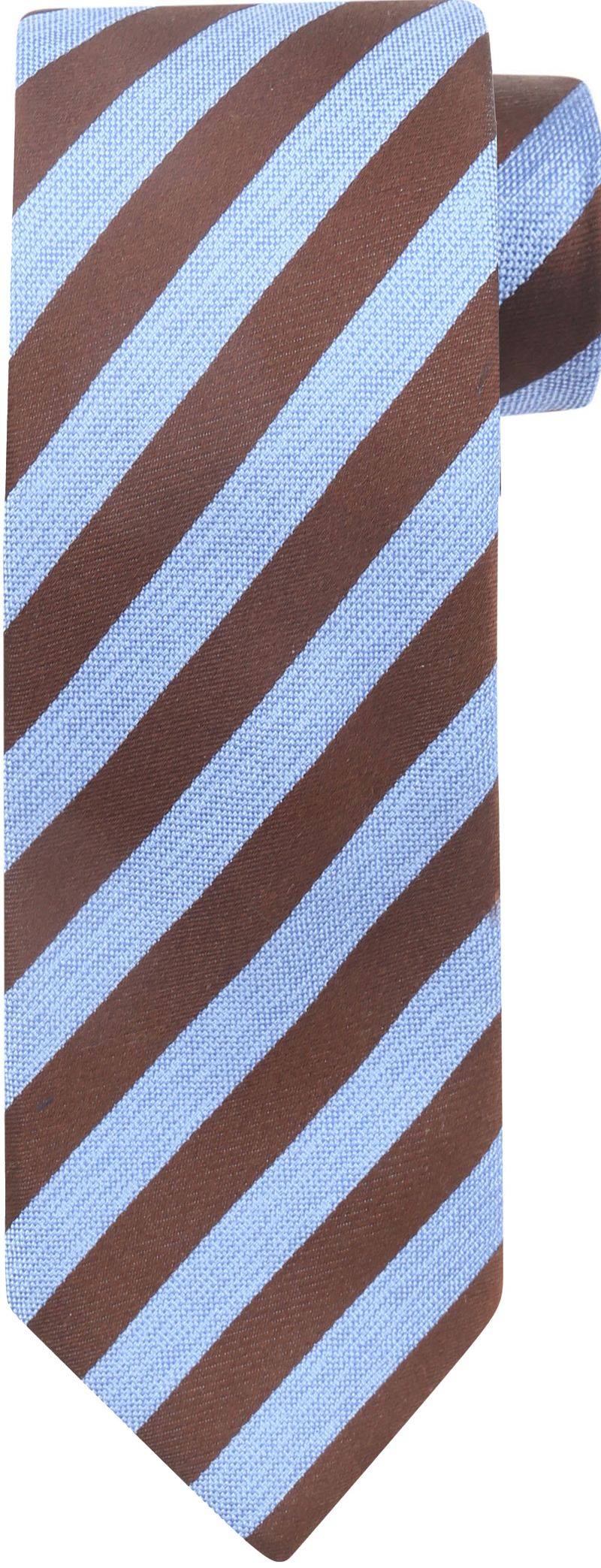 Suitable Krawatte Seide Streif Blau Braun - von Suitable