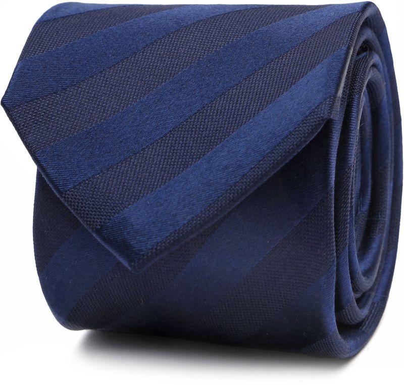 Suitable Krawatte Seide Streif Navy  - von Suitable