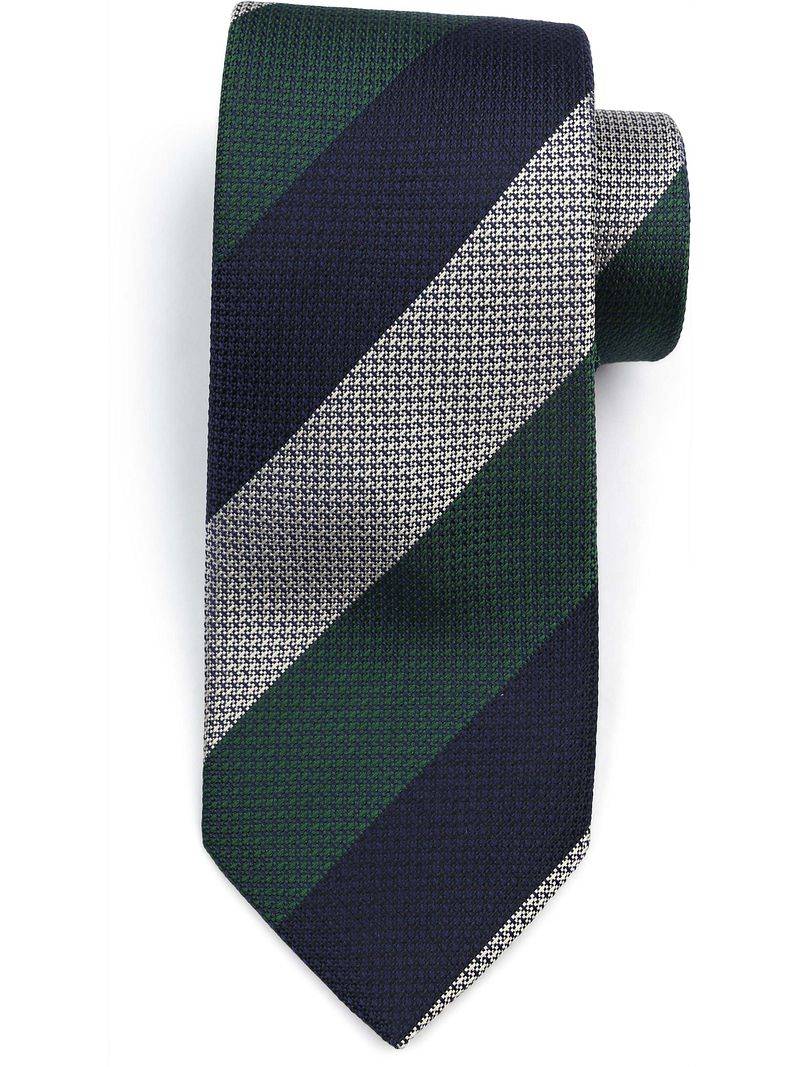 Suitable Krawatte Seide Wide Stripe Navy Grün - von Suitable