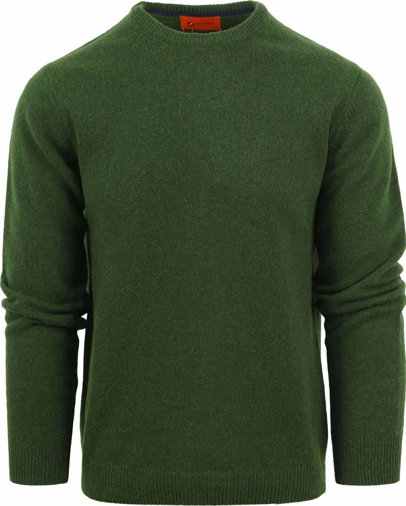 Suitable Lammwolle Pullover O-Ausschnitt Grün - Größe XL von Suitable