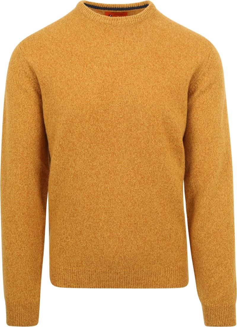 Suitable Lammwolle Pullover O-Ausschnitt Ockerfarben - Größe L von Suitable
