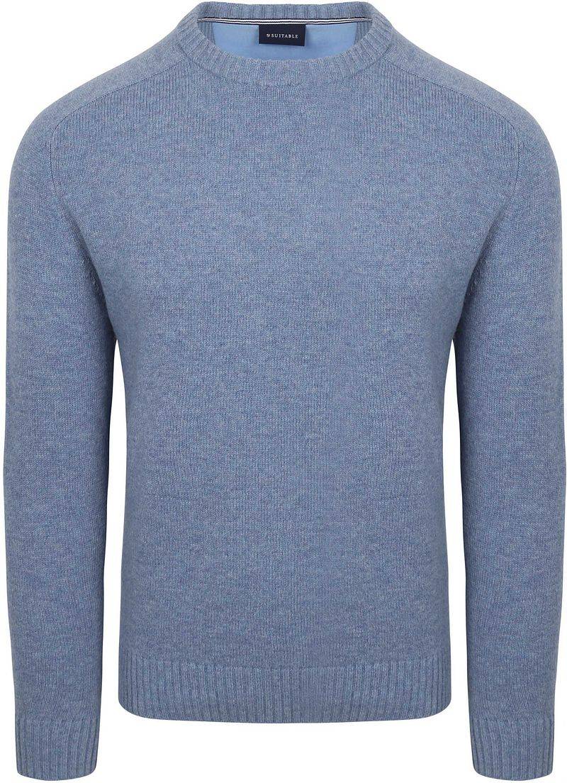 Suitable Lammwolle Pullover Rundhals Hellblau - Größe L von Suitable