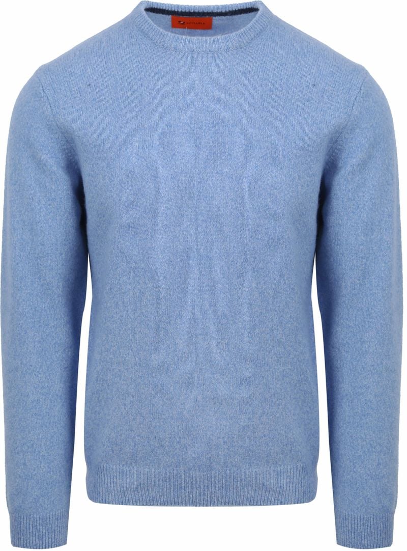 Suitable Lammwolle Pullover Rundhals Hellblau - Größe M von Suitable