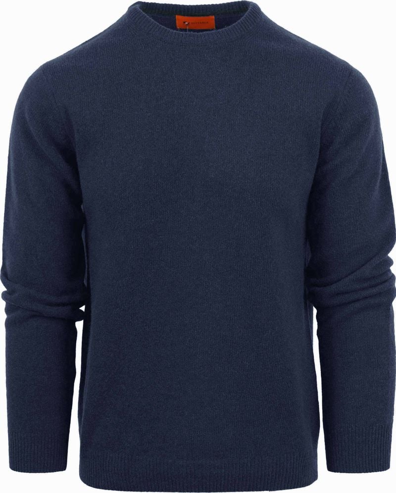 Suitable Lammwolle Pullover Rundhals Navy - Größe L von Suitable