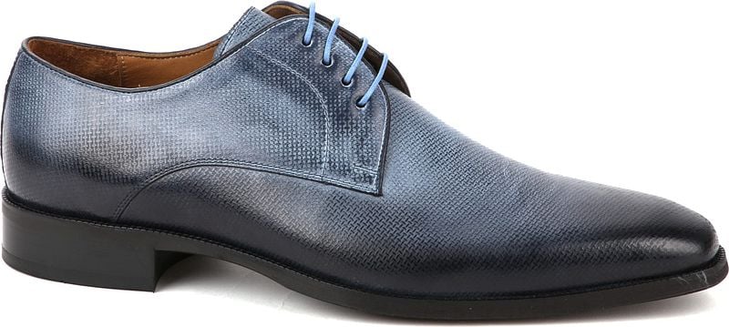 Suitable Leder Schuh Derby Print Blau - Größe 45 von Suitable