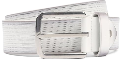 Suitable Ledergürtel Struktur Leder Weiß - Grösse 105 - Herren - Bekleidung - - Leder - von Suitable